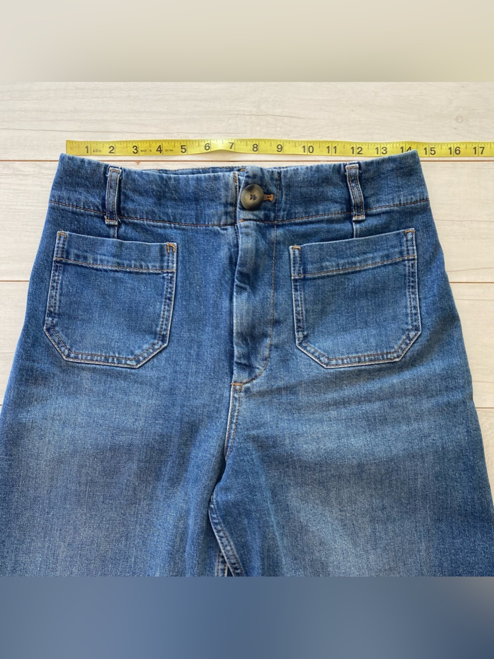 Pilcro Anthropologie
The Skipper Square Pocket Jeans Sz 28 Blue Wash - Picture 8 of 10